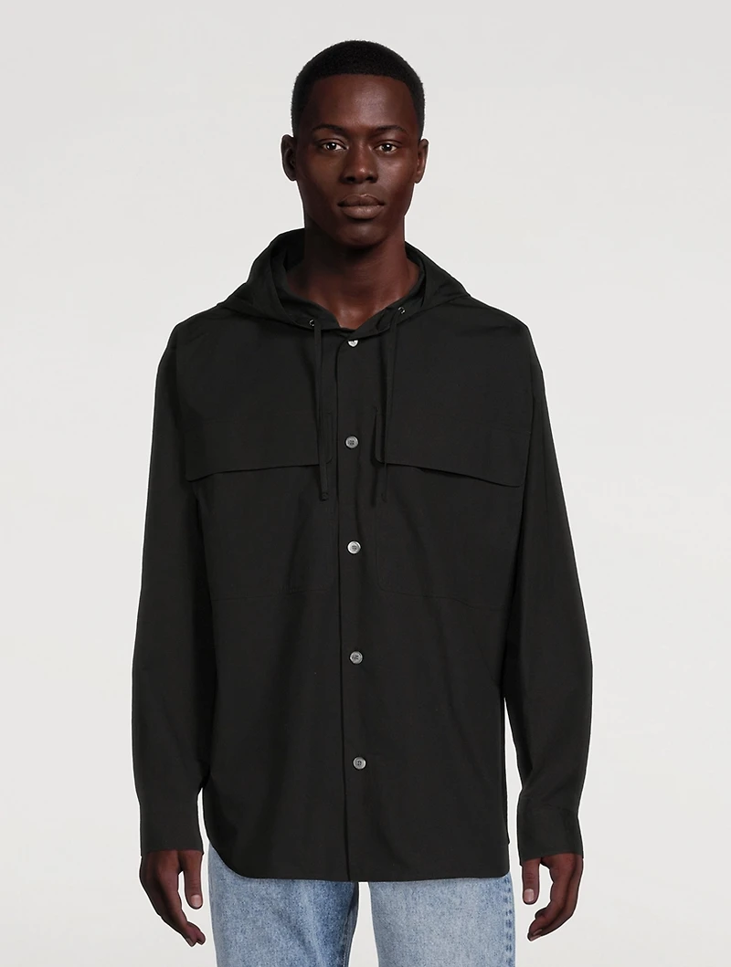 Cotton Shirt With Hood