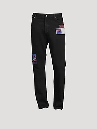 VLOGO Straight-Leg Jeans With Patches