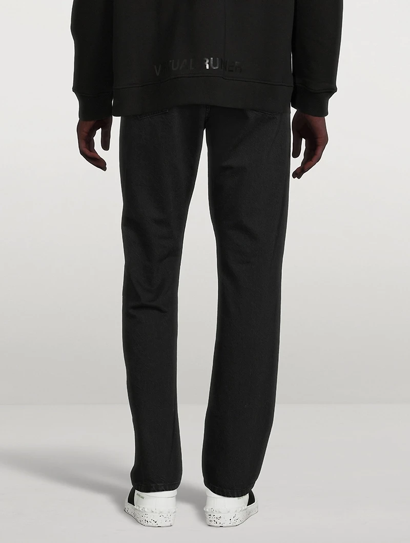 VLOGO Straight-Leg Jeans With Patches