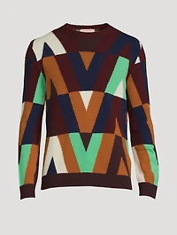 Optical Cashmere and Wool Sweater