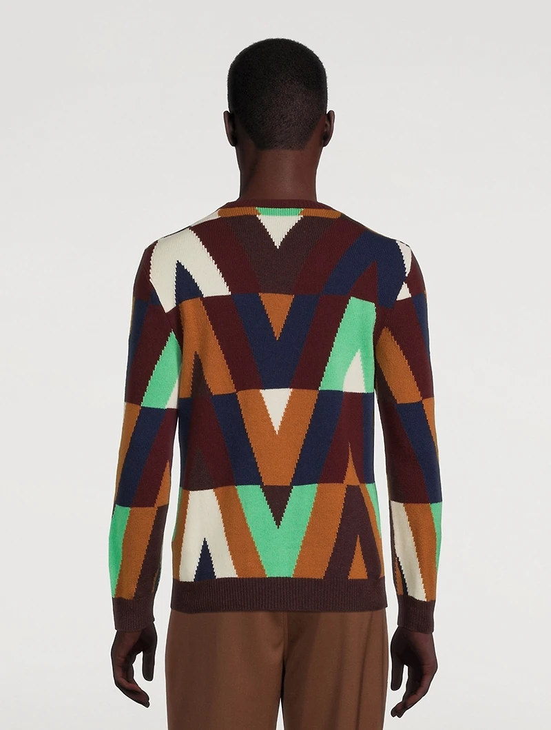 Optical Cashmere and Wool Sweater