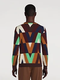 Optical Cashmere and Wool Sweater