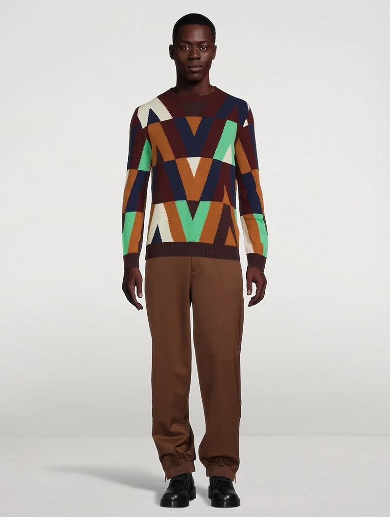 Optical Cashmere and Wool Sweater