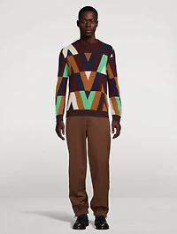 Optical Cashmere and Wool Sweater