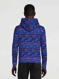 Cotton Hoodie Neon V Optical Print