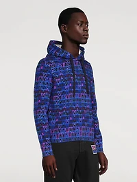 Cotton Hoodie Neon V Optical Print