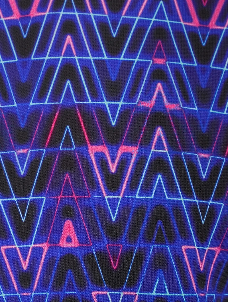 Cotton Hoodie Neon V Optical Print