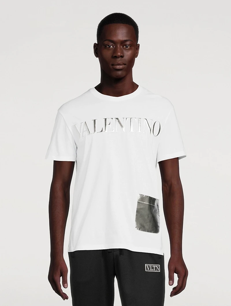 Embossed Logo T-Shirt With Metallic Pocket