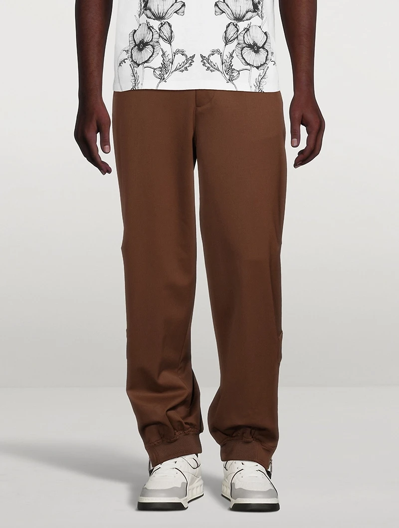 Wool Stretch Wide-Leg Pants