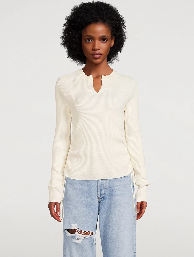Jumbo Stark Waffle Knit Top