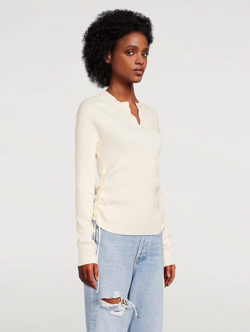 Jumbo Stark Waffle Knit Top