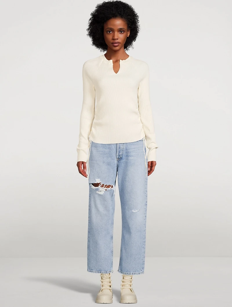 Jumbo Stark Waffle Knit Top