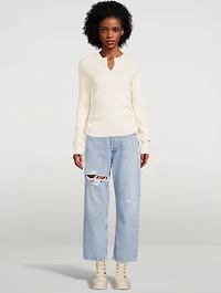 Jumbo Stark Waffle Knit Top