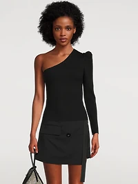 Primary Puff-Sleeve Ribbed Top