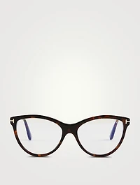Cat Eye Optical Glasses With Blue Block Lenses