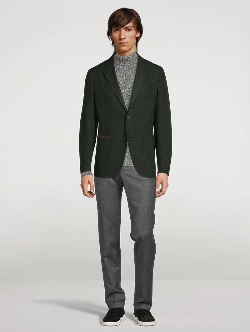 Wool Point-Stitch Turtleneck Sweater