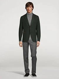 Wool Point-Stitch Turtleneck Sweater