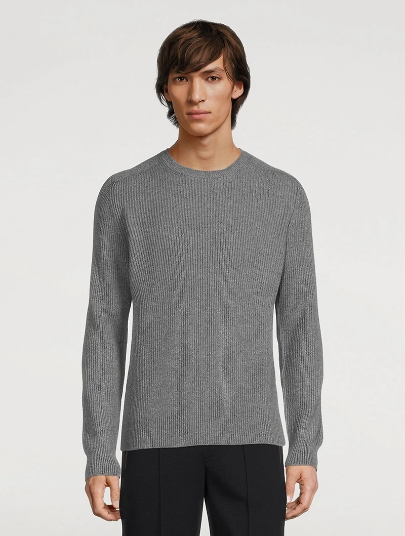 Wool And Cashmere Ribbed Sweater
