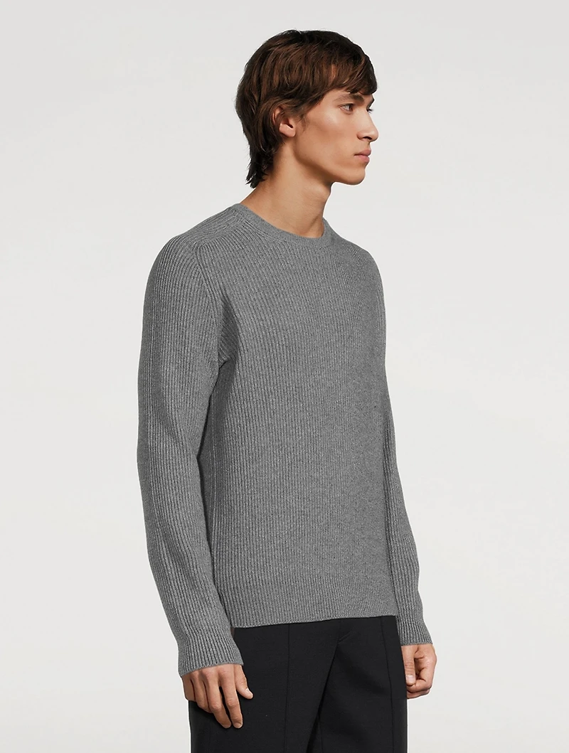 Wool And Cashmere Ribbed Sweater