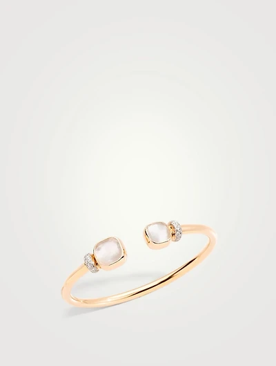 Nudo 18K Rose Gold Bangle Bracelet With Topaz And Diamonds