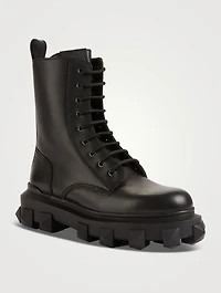 Trackstud Leather Combat Boots