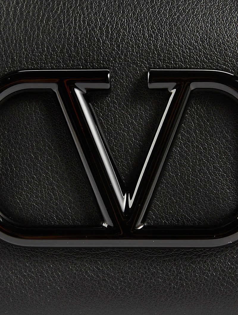 Lacquered VLOGO Signature Leather Crossbody Bag
