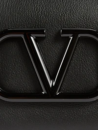 Lacquered VLOGO Signature Leather Crossbody Bag