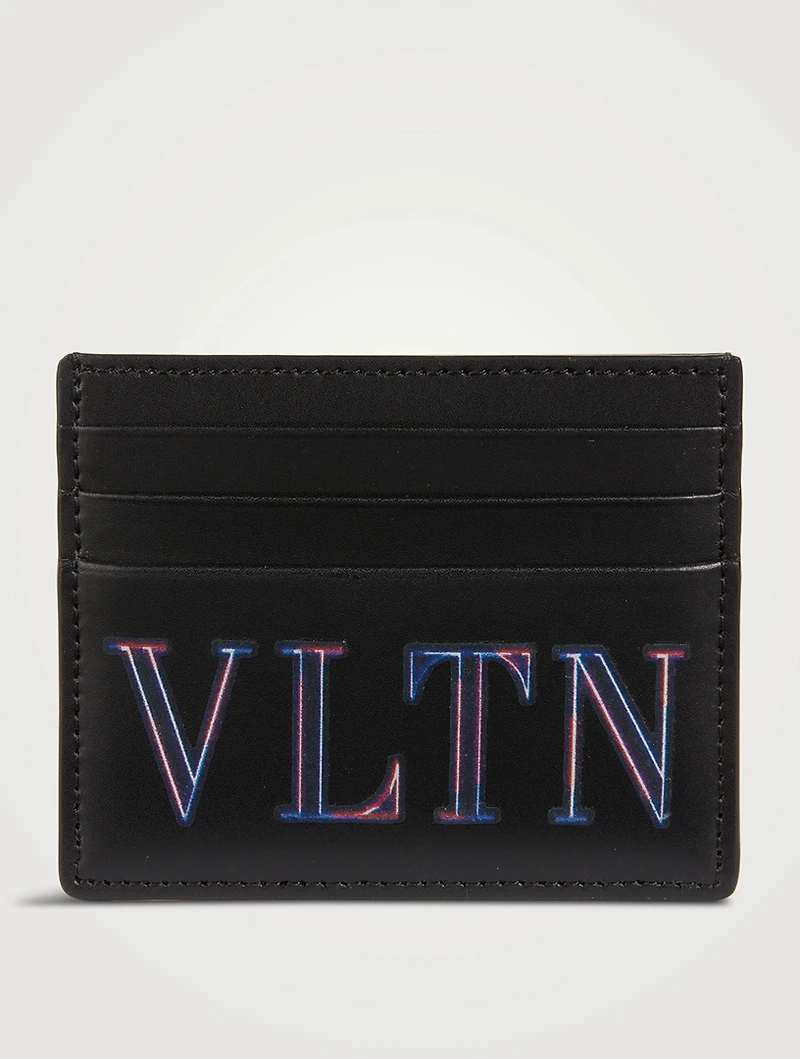 Neon VLTN Leather Card Holder