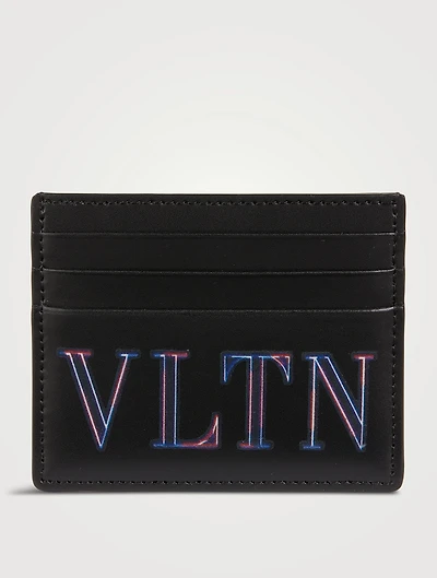 Neon VLTN Leather Card Holder