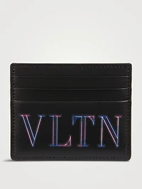 Neon VLTN Leather Card Holder