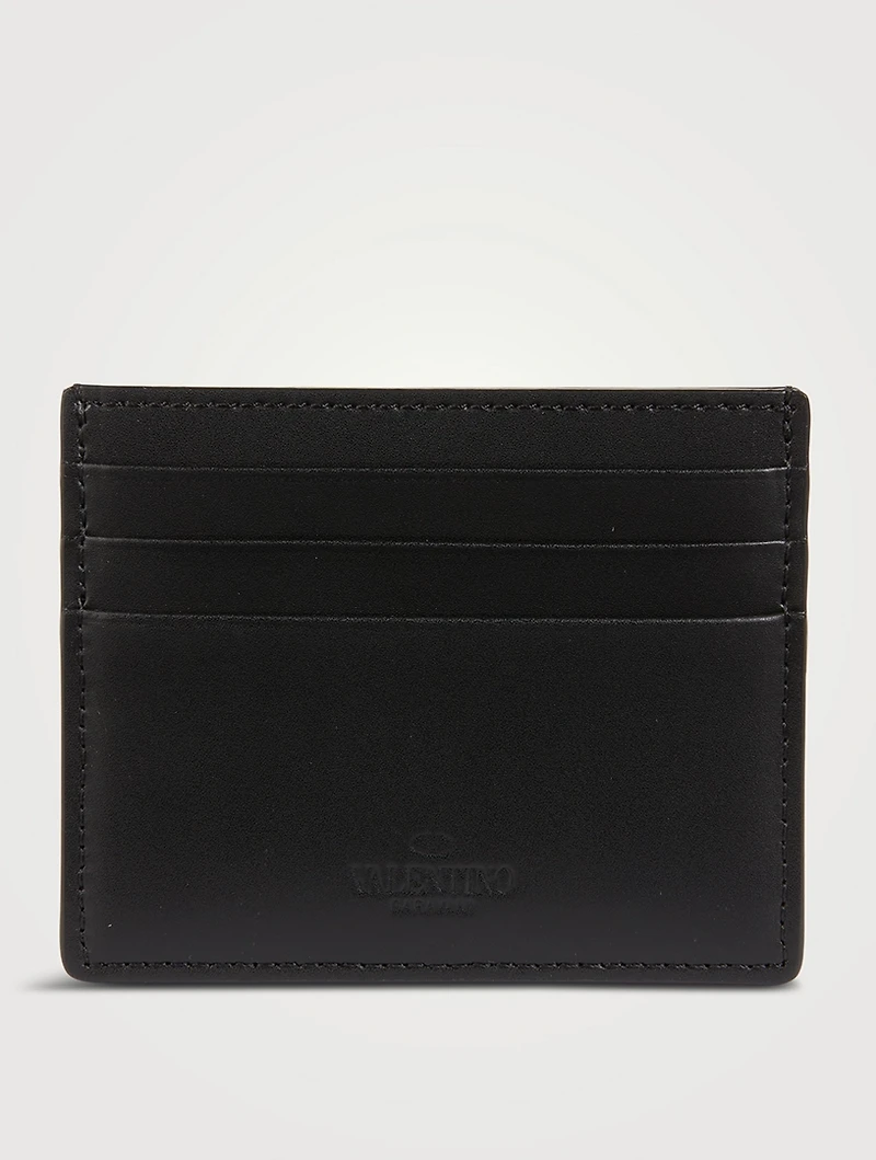 Neon VLTN Leather Card Holder