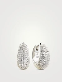 Small Pave Ice Huggie Hoop Earrings