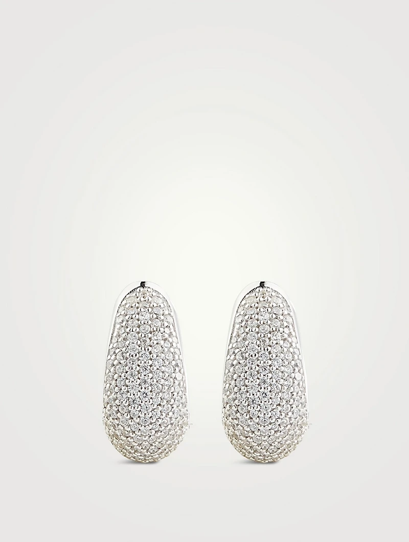 Small Pave Ice Huggie Hoop Earrings