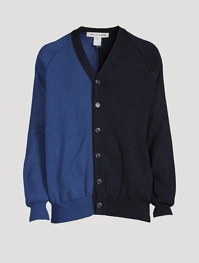 Two-Tone V-Neck Cardigan