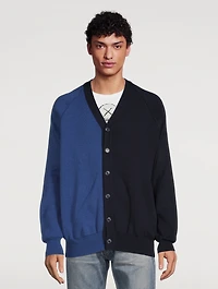 Two-Tone V-Neck Cardigan