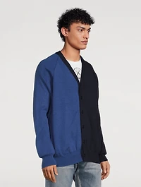Two-Tone V-Neck Cardigan