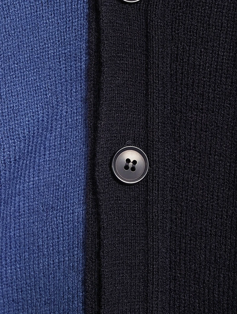 Two-Tone V-Neck Cardigan
