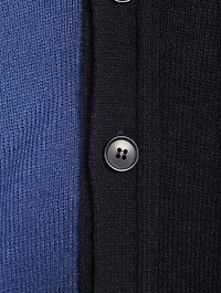 Two-Tone V-Neck Cardigan