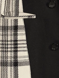 Layered Long Coat Check Print
