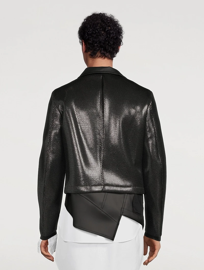 Faux Leather Asymmetric Biker Jacket