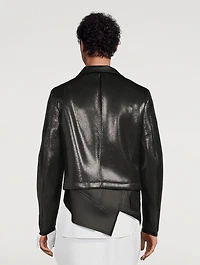 Faux Leather Asymmetric Biker Jacket