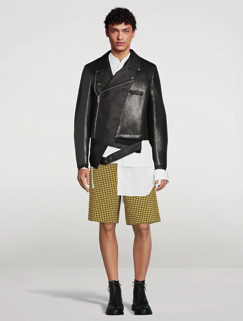Faux Leather Asymmetric Biker Jacket