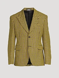 Cotton And Wool Jacket Houndstooth Print