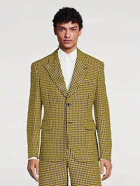 Cotton And Wool Jacket Houndstooth Print