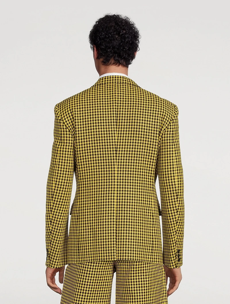 Cotton And Wool Jacket Houndstooth Print