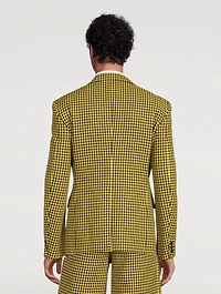 Cotton And Wool Jacket Houndstooth Print
