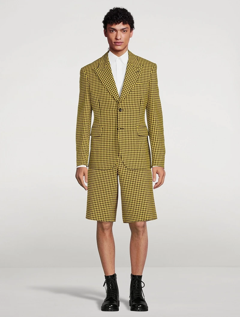 Cotton And Wool Jacket Houndstooth Print
