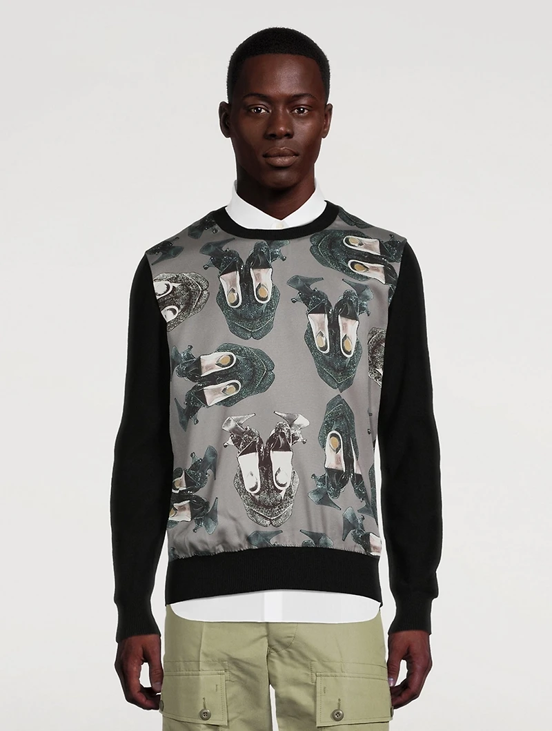 Wool Sweater Graphic Print