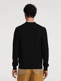 Wool And Satin V-Neck Cardigan