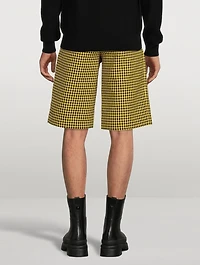 Cotton And Wool Shorts Houndstooth Print